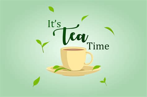 tea time  tea cup  leaf graphic    kreative creative