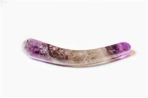dildo amethyst long bent — dildos from gemstones chakra original