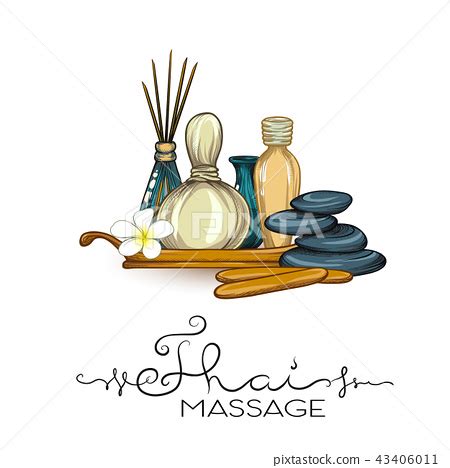 set  items  thai massage stock vector  pixta