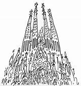 Gaudi Ciudades Sagrada Edificios Dibujadas Devueltaconelcuaderno Tinta Tablero Ilustracion sketch template