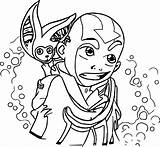 Aang Avatar Coloring Momo Fanart Wecoloringpage sketch template