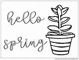 Hello Spring Coloring Fun Pages Mycupoverflows Johnson sketch template