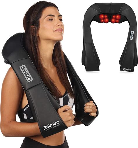 Shiatsu Massager With Heat For Neck And Back Black Belmintco