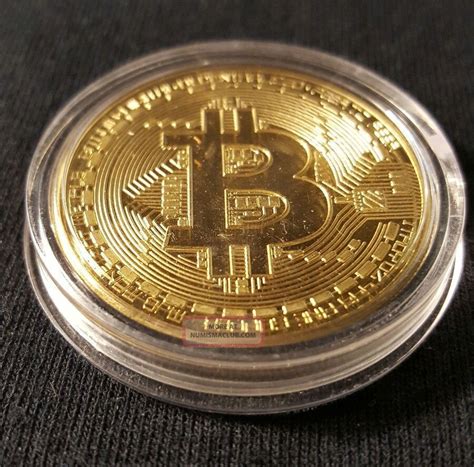 fine gold bitcoin collectors coin gold plated shipped  usa