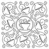 Coffee Quilting Stencils Set Quilt Tkquilting Store sketch template