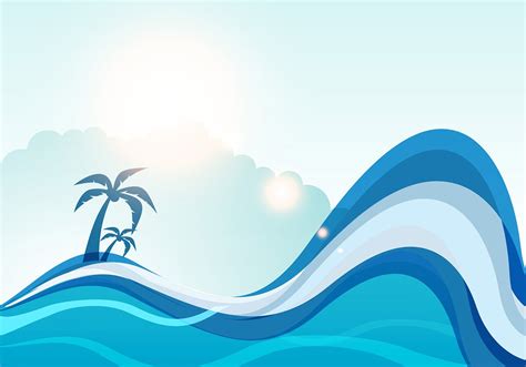 summer sea wave vector background download free vector