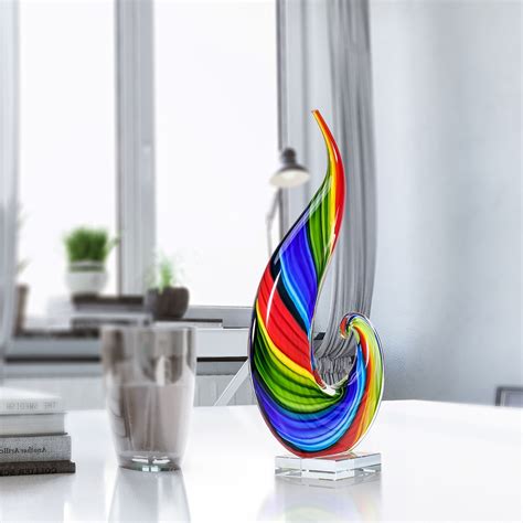 Rainbow Glass Sculpture Hand Blown Glass Art Style Rainbow Sculpture