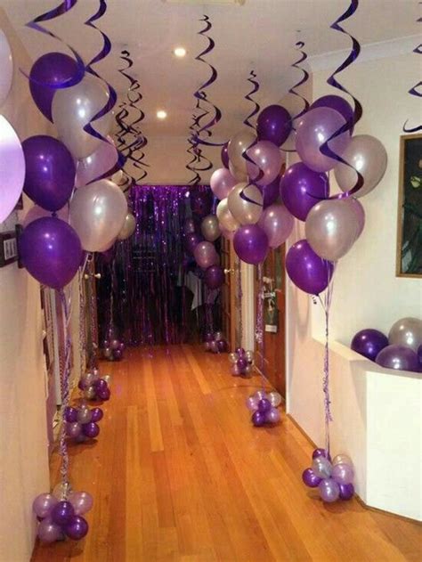pin  niti enterprises  balloon decoration purple birthday party