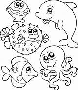 Marinos Mewarnai Binatang Peces Coloriage Anak Oceano Dibujosfaciles Sheets Salvajes sketch template