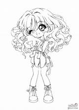 Coloring Pages Chibi Princess Girls Belle Cute Disney sketch template