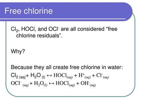 residual chlorine chlorine demand powerpoint  id