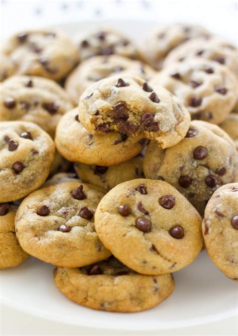 bite sized brown butter chocolate chip cookies baker  nature