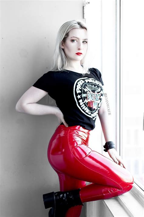 pin on blondes wearing leather