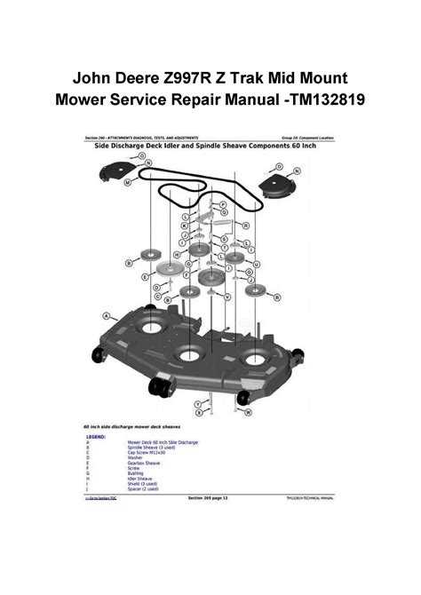 john deere manuals john deere zr  trak mid mount mower service repair manual tm