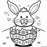 Coloring Easter Eggs Bunny Pages Hearts Printable sketch template