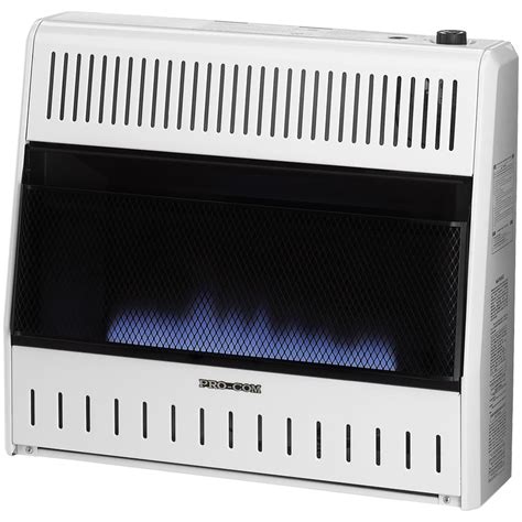 procom heating ventless liquid propane blue flame heater  btu  stat control model