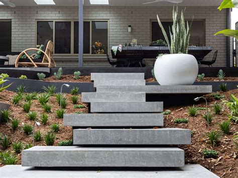 floating concrete steps modern addition   property
