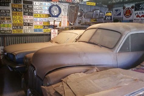 cars found covered in dust inside a garage at graeme phillips alice
