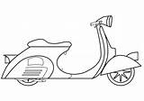 Coloring Vespa Scooter Piaggio Pages Motorcycle Printable Print Drawing Categories sketch template