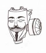 Mask Gas Drawing Man Vendetta Guy Hoodie Fox Anime Anonymous Clipartmag Drawings Deviantart Getdrawings sketch template