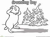 Groundhog Coloring Printable Worksheet Holiday Shadow Education Teach Child Features Funny Who Has sketch template