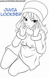 Juvia Lockser Fairy Lineart Deviantart Tail Coloring Pages Anime Choose Board Shy Sketch Line sketch template