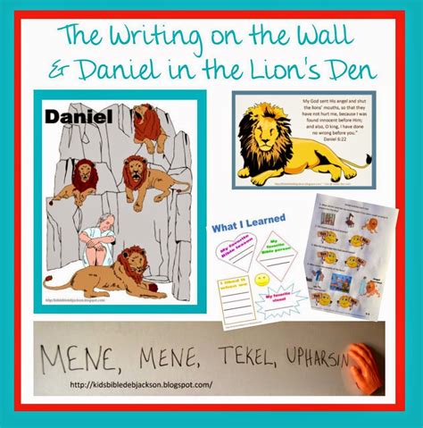 bible fun  kids daniel  writing   wall  lions den