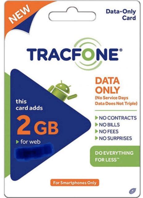 Tracfone 2gb Data Prepaid Add On Refill Card For Smartphone Directly