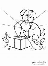Christmas Puppy Cute Dog Coloring Printable Printcolorfun sketch template