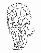 Coloring Pages Polygonal Geometric Lion Printable sketch template