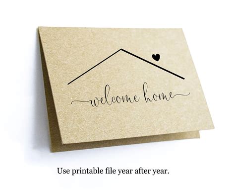 printable  home card template blank folded  home etsy