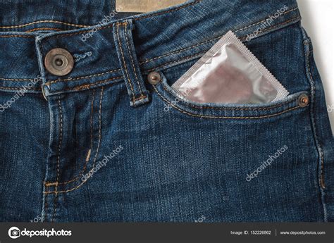 Condoms In Package In Jeans Safe Sex Concept Healthcare