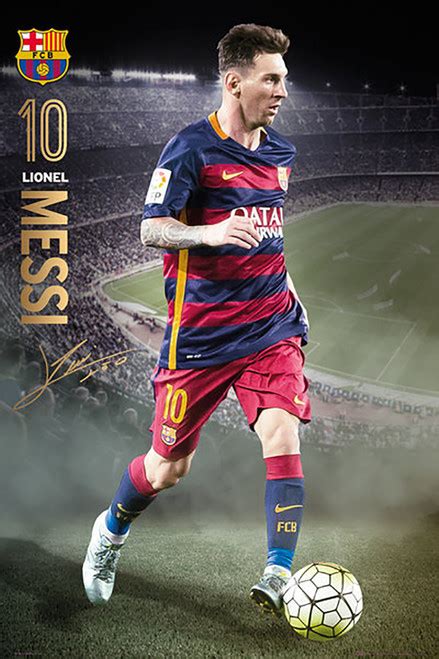 Barcelona Lionel Messi Official Soccer Action Poster 2015 16 Buy