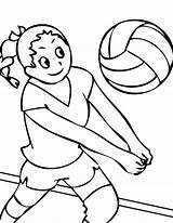 Volleyball Coloring Pages Exercise School Drawing Student Girl Color Printable Kids Getdrawings Girls Play Sports Drawings Getcolorings Team sketch template