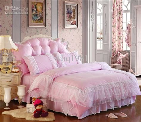 Luxury Pink Lace Bedspread Princess Bedding Sets Queen