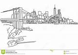 Skyline Puente Panorama Bron Illustrationer sketch template