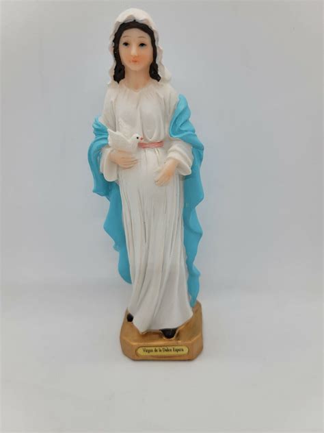 Small 6 Maria La Dulce Espera Our Lady Of Hope Pregnant Resin Statue