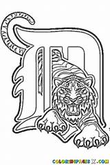 Detroit Coloring Tigers Pages Logo Baseball Michigan Red Color Football Mlb Lions Pintar Dibujos Para State Tiger Banquet Wings Sketch sketch template