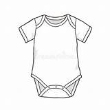 Tuta Illustrazione Neonata Bodysuit Neugeborener Pezzo Kleidung Einteiliger Icona Profilo Schizzo Babys sketch template