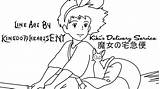 Kiki Ghibli sketch template