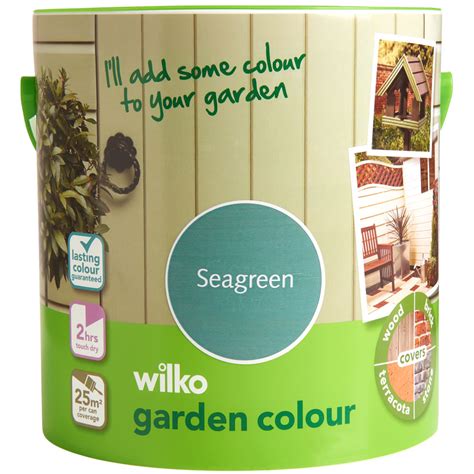 wilko garden colour sea green exterior paint  wilko