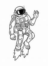 Astronaut Spaceman Astronauta Flying Vola Spaziale Skateboard sketch template