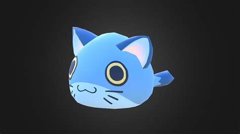 cat slime blue tiger 3d model by ninaneco [2eb1b9a] sketchfab