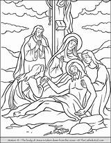 Cross Stations Coloring Catholic Pages Kids Station Jesus 13th Thecatholickid Taken Down 12th Body sketch template