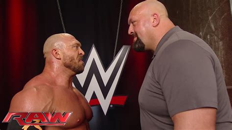 big show confronts ryback   backstage area raw june   youtube