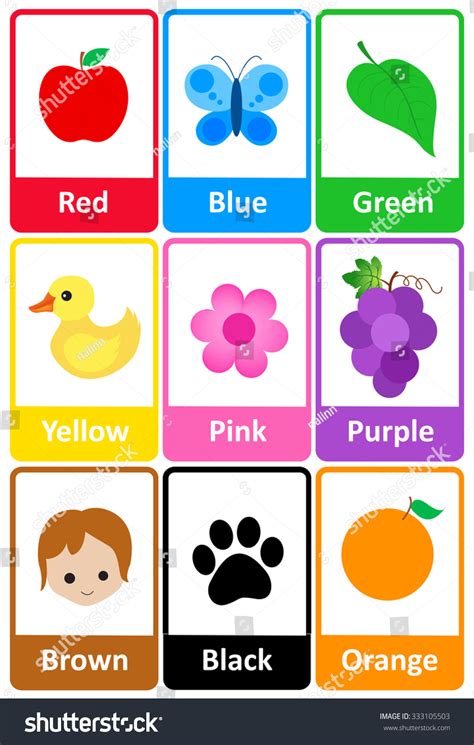 printable flash card colletion  colors   names  colorful