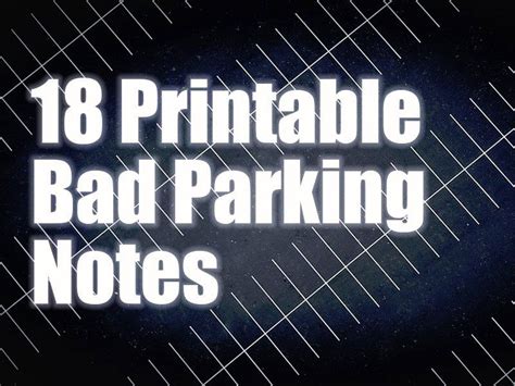 printable bad parking business card notes bad parking bad parking