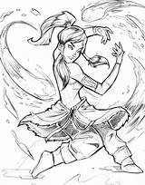 Korra Bending sketch template