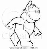 Ape Cartoon Walking Clipart Cory Thoman Outlined Coloring Vector Regarding Notes sketch template