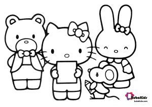 kitty  friends coloring picture bubakidscom